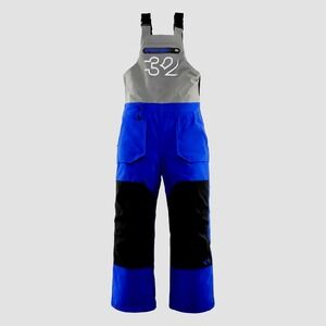 Thirty Two Basement Bib Youth L Blue NWT